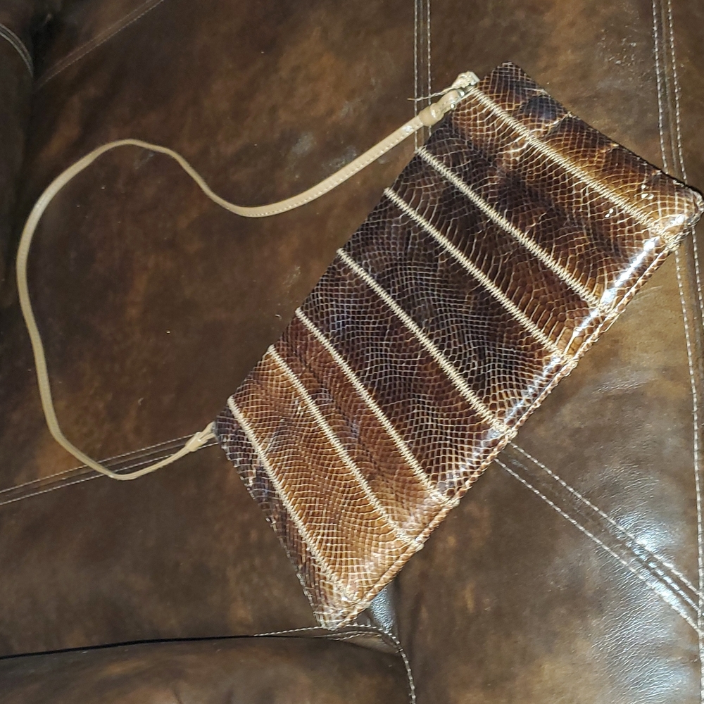 Vintage brown snakeskin shoulder purse ,Clemente